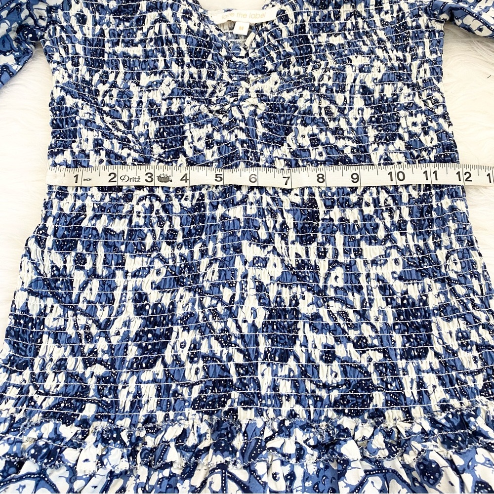 LOVE THE LABEL Blue Floral Puff Sleeve Mini Dress - Picture 7 of 9